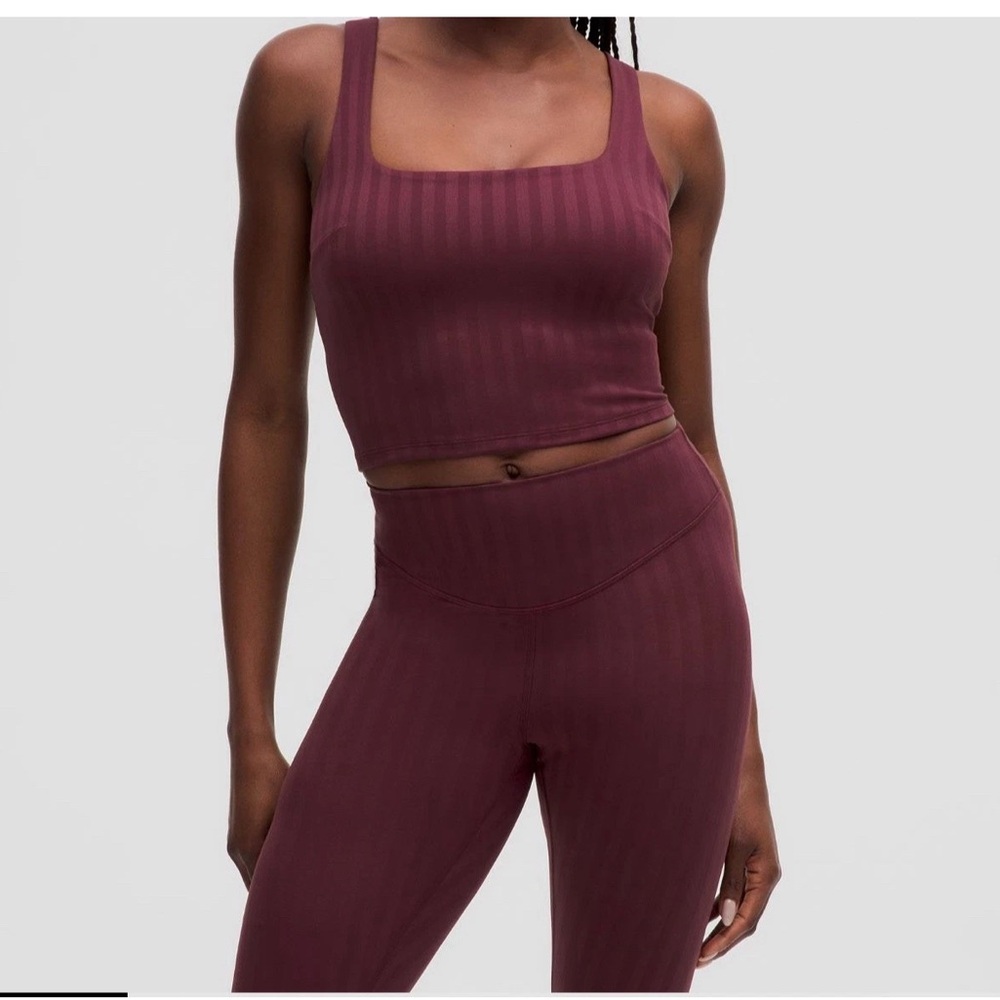 Lululemon Athletica Burgundy Crop Top and Leggings